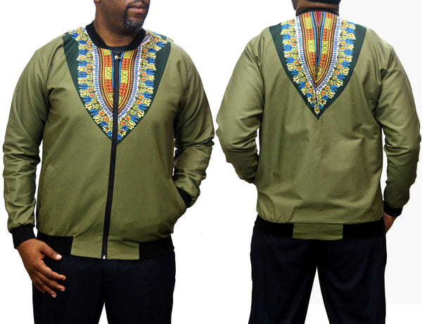 Dashiki Lime Green Men's Bomber Jacket